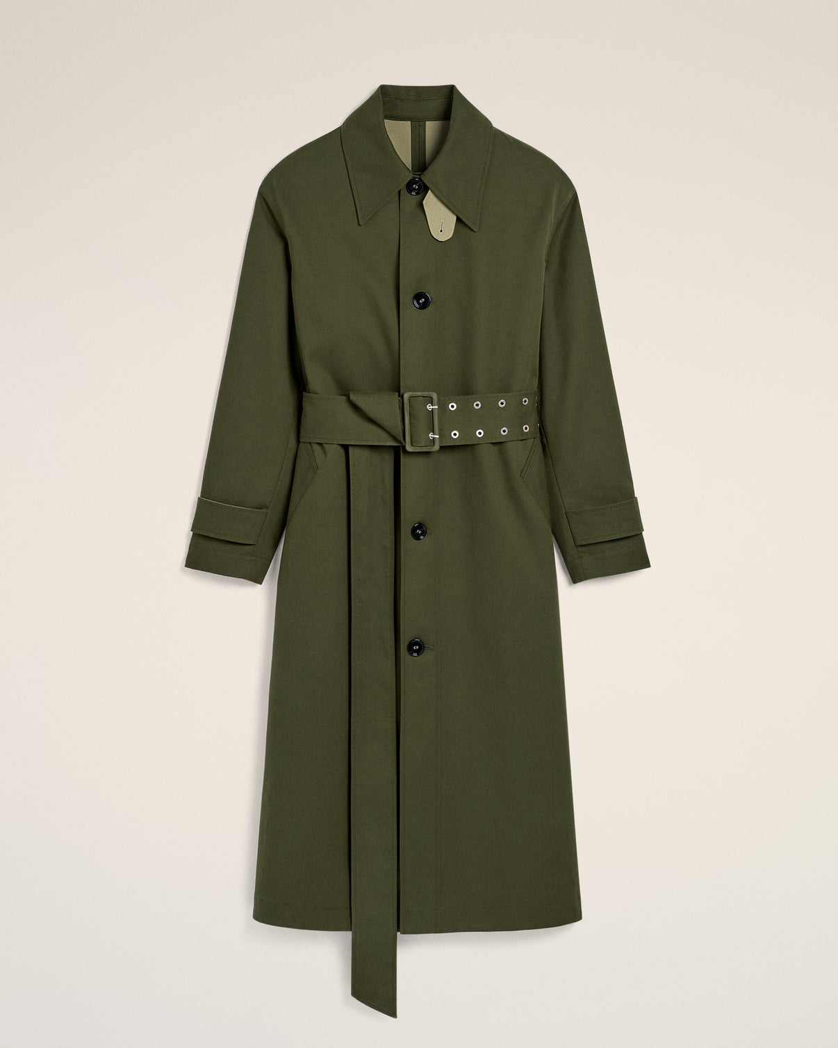 Green Cotton Belted Mac