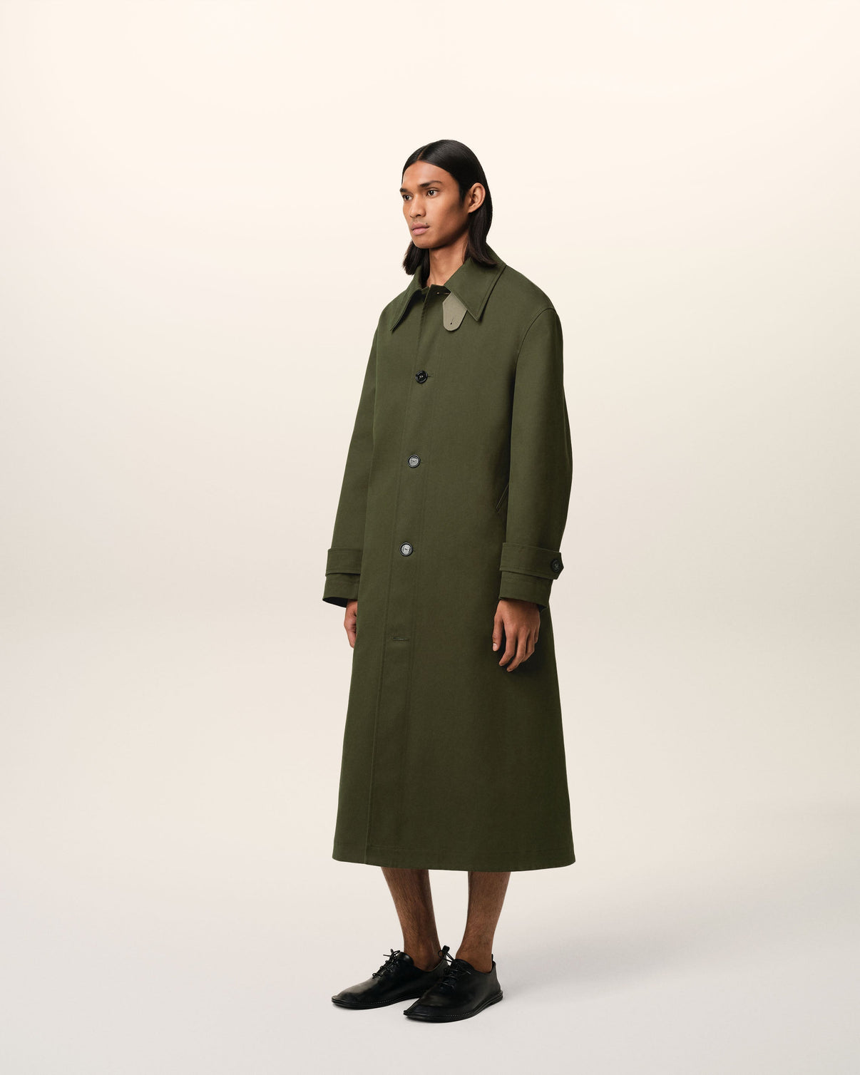 Green Cotton Belted Mac