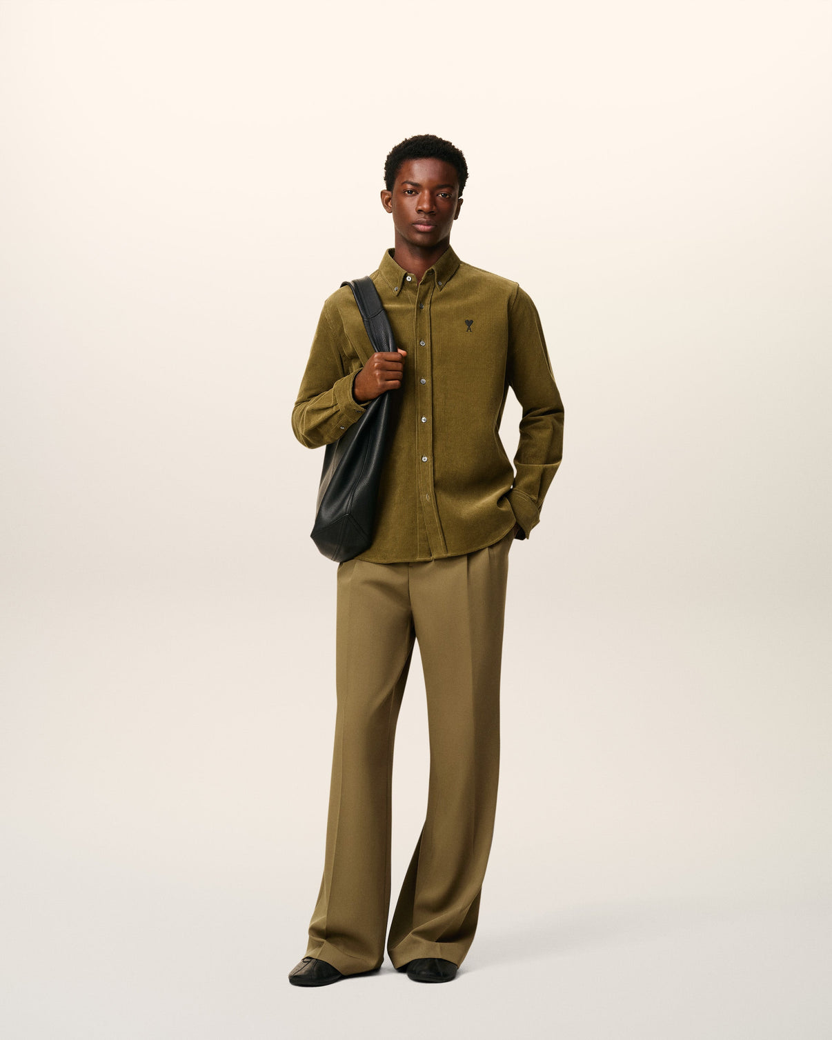 Green Cotton Button Down Shirt