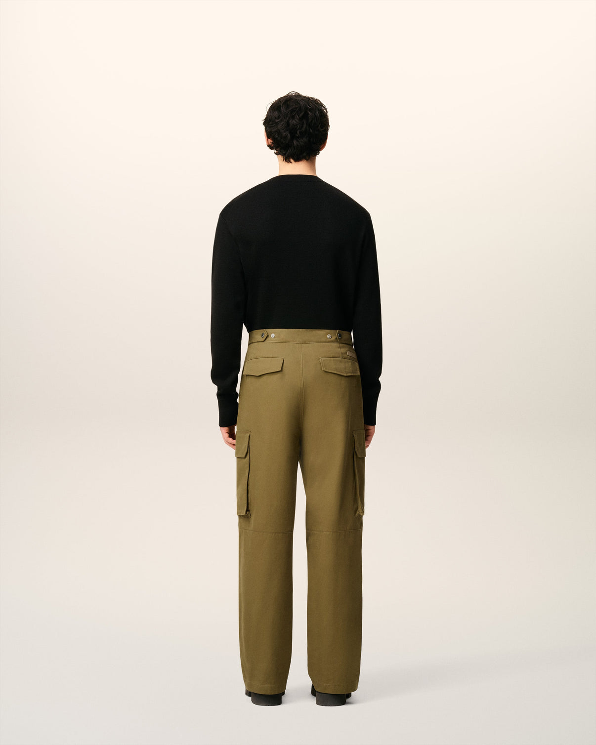 Green Cotton Cargo Trousers
