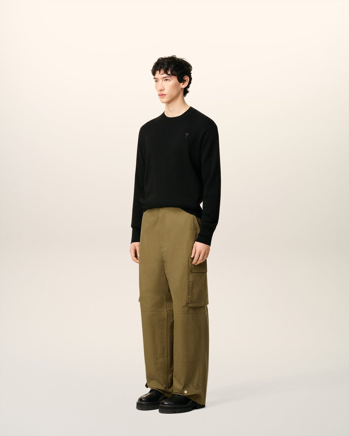 Green Cotton Cargo Trousers