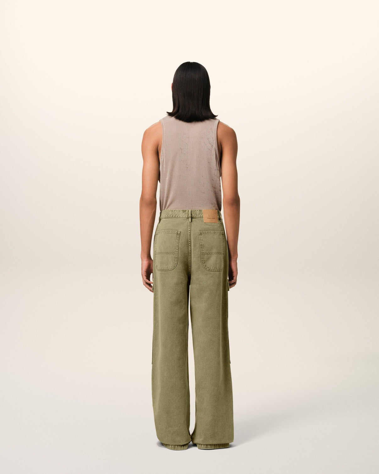 Green Cotton Cargo Wide Fit Jeans