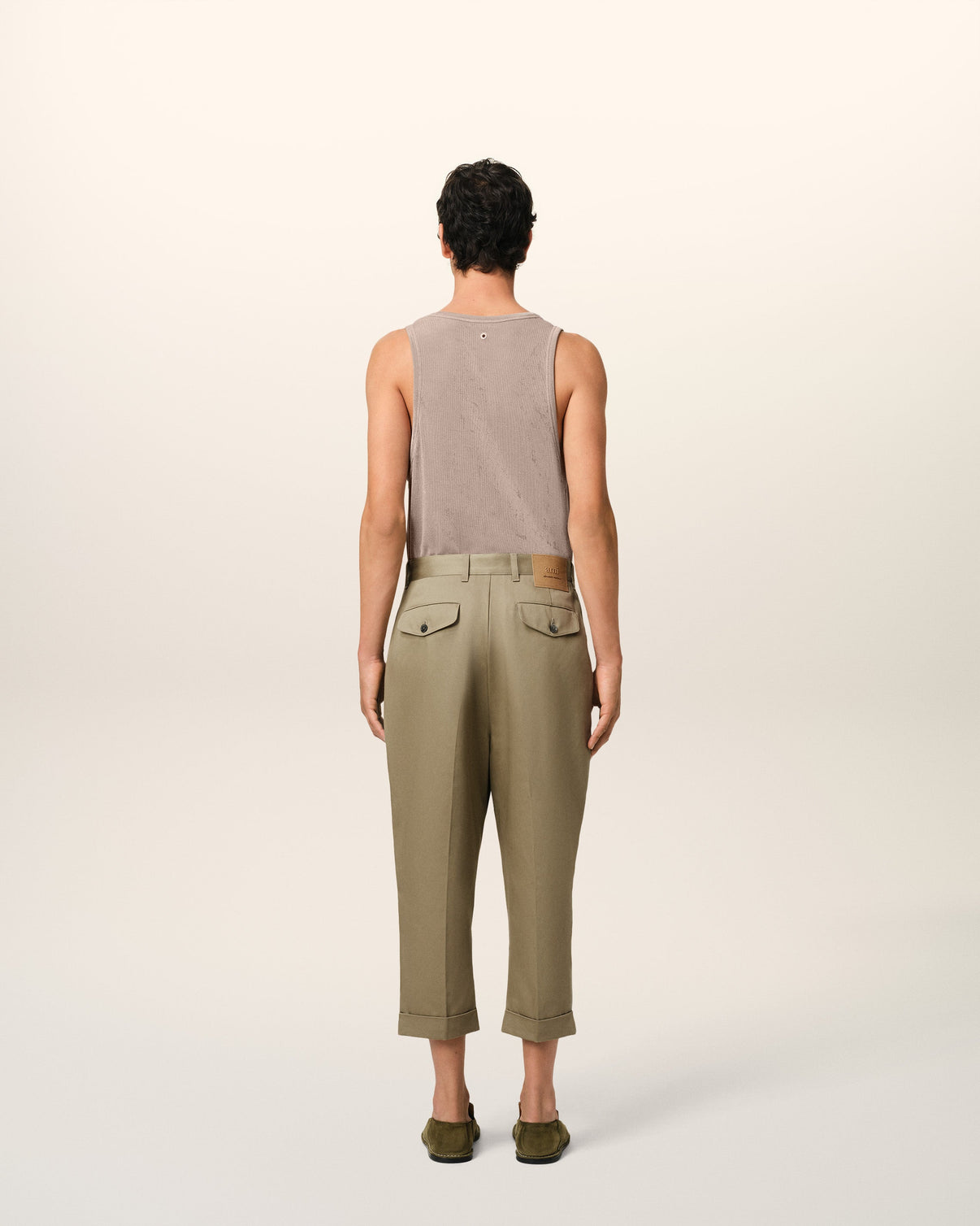 Green Cotton Carrot Oversized Trousers