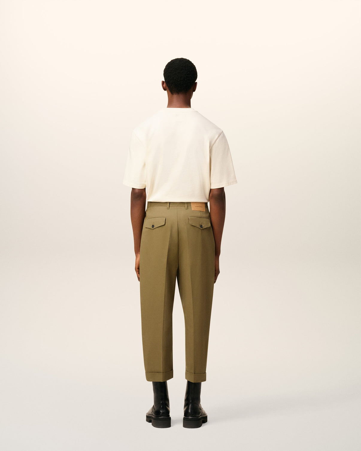 Green Cotton Carrot Oversized Trousers