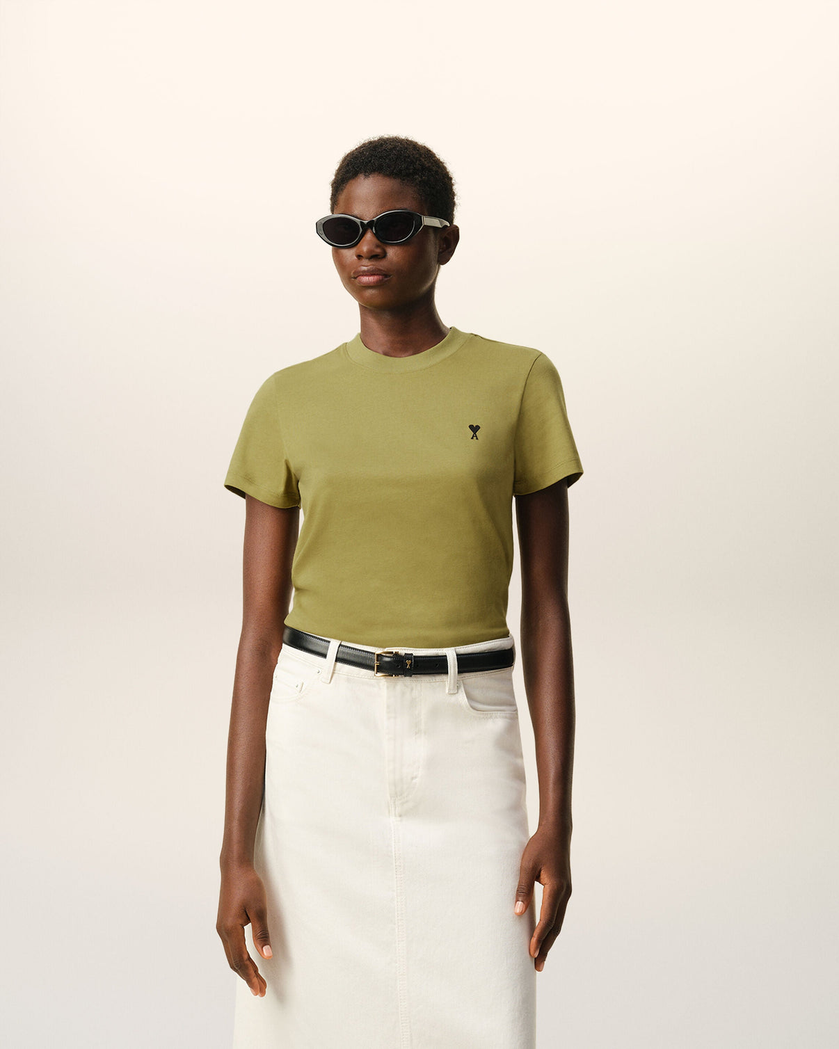Green Cotton Cropped T-shirt