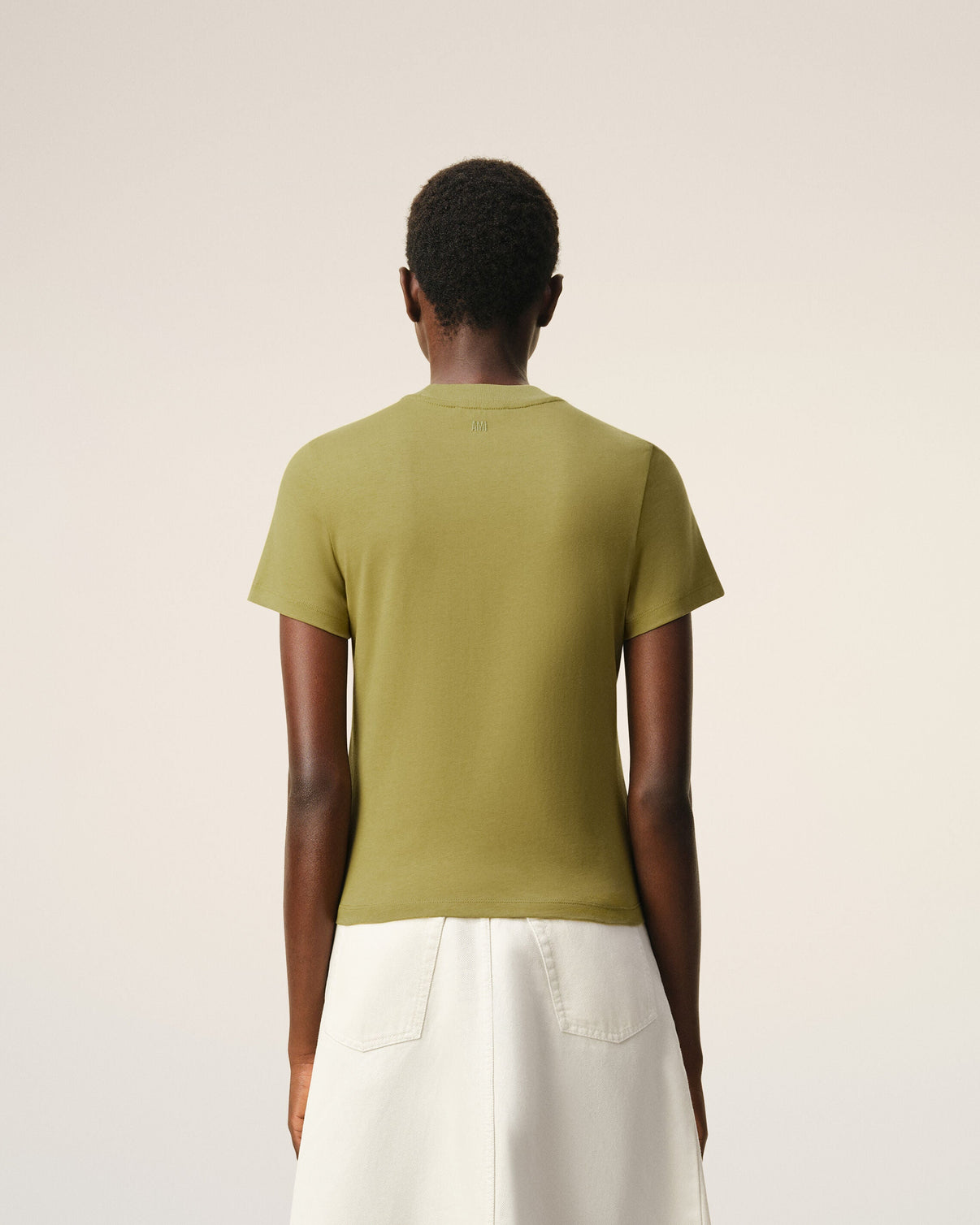Green Cotton Cropped T-shirt