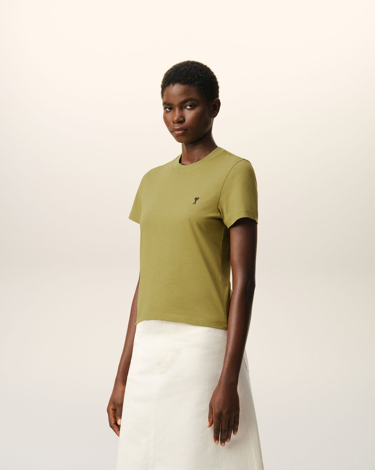 Green Cotton Cropped T-shirt