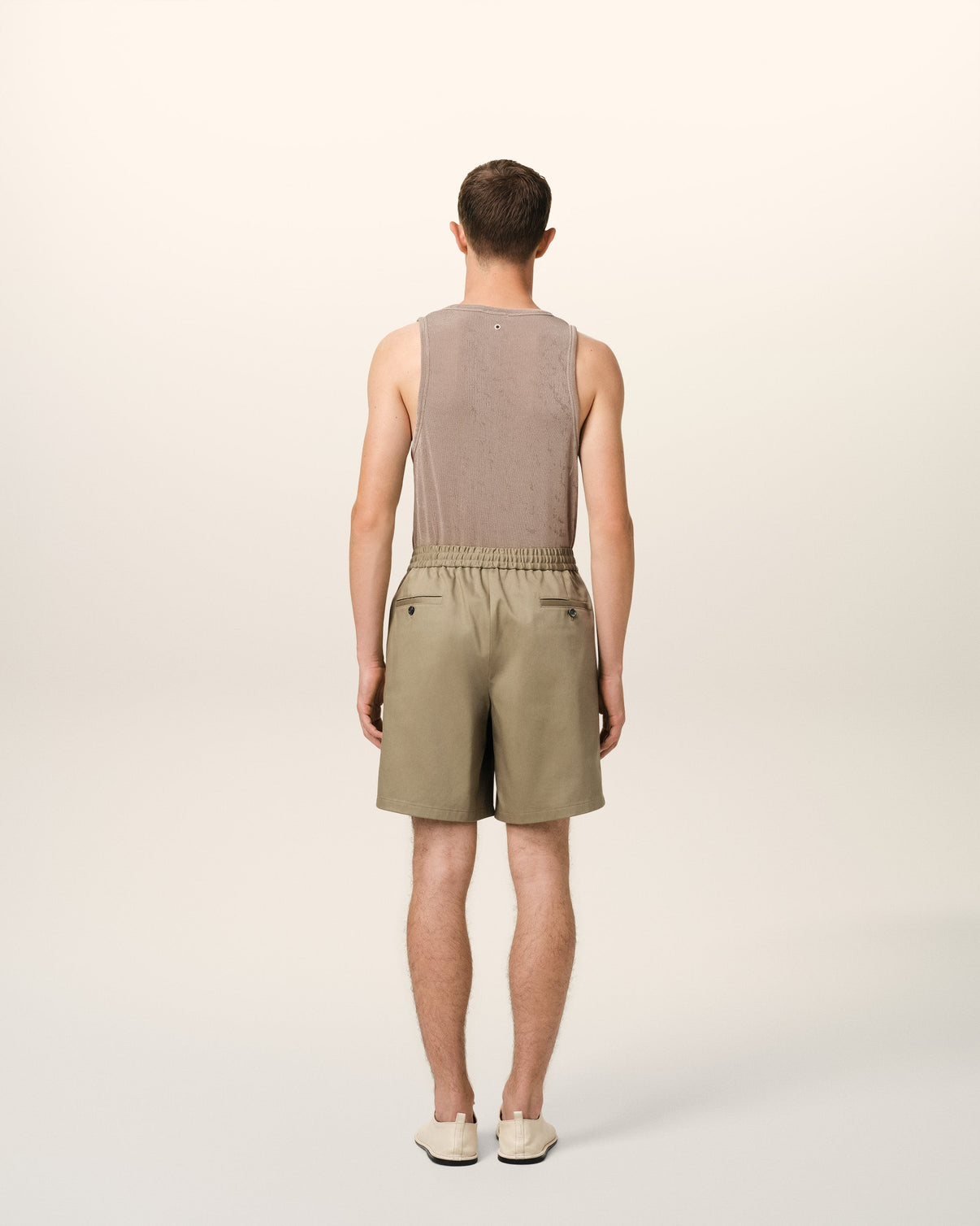 Green Cotton Elasticated Waist Shorts