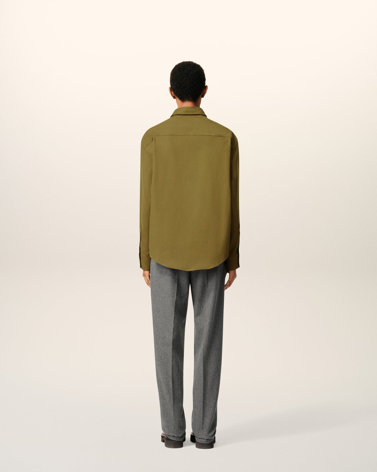 Green Cotton Embossed Boxy Shirt
