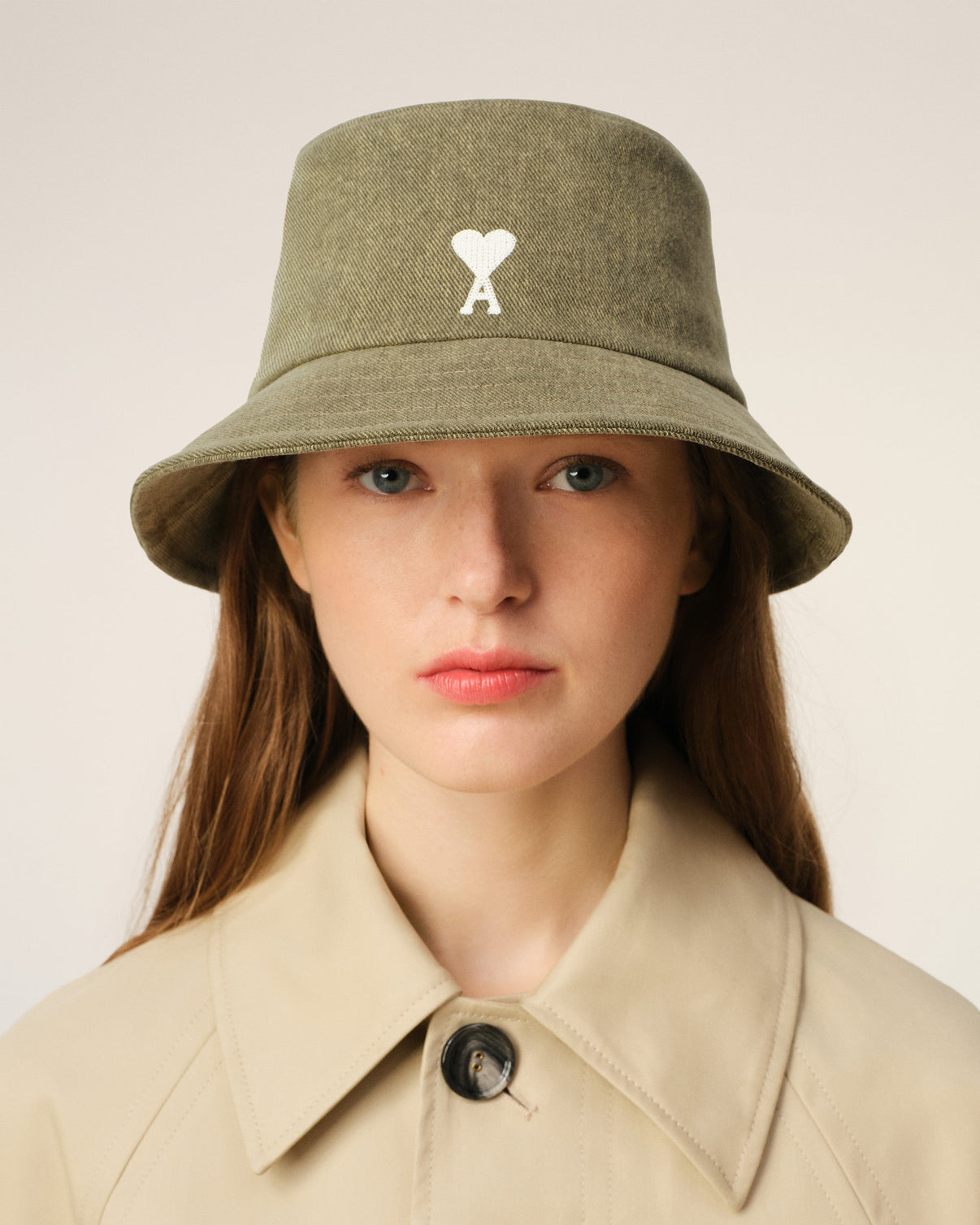 Green Cotton Embroidery Bucket Hat