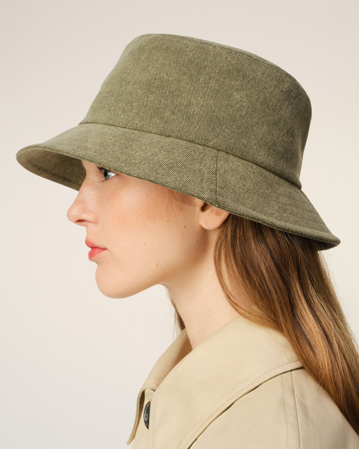 Green Cotton Embroidery Bucket Hat