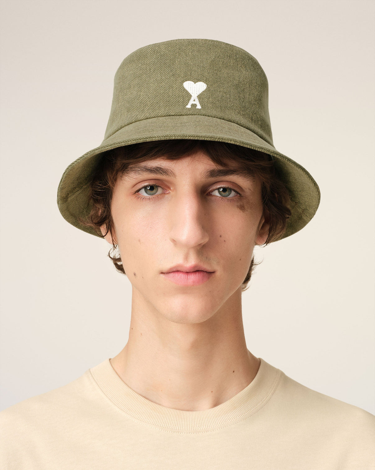 Green Cotton Embroidery Bucket Hat