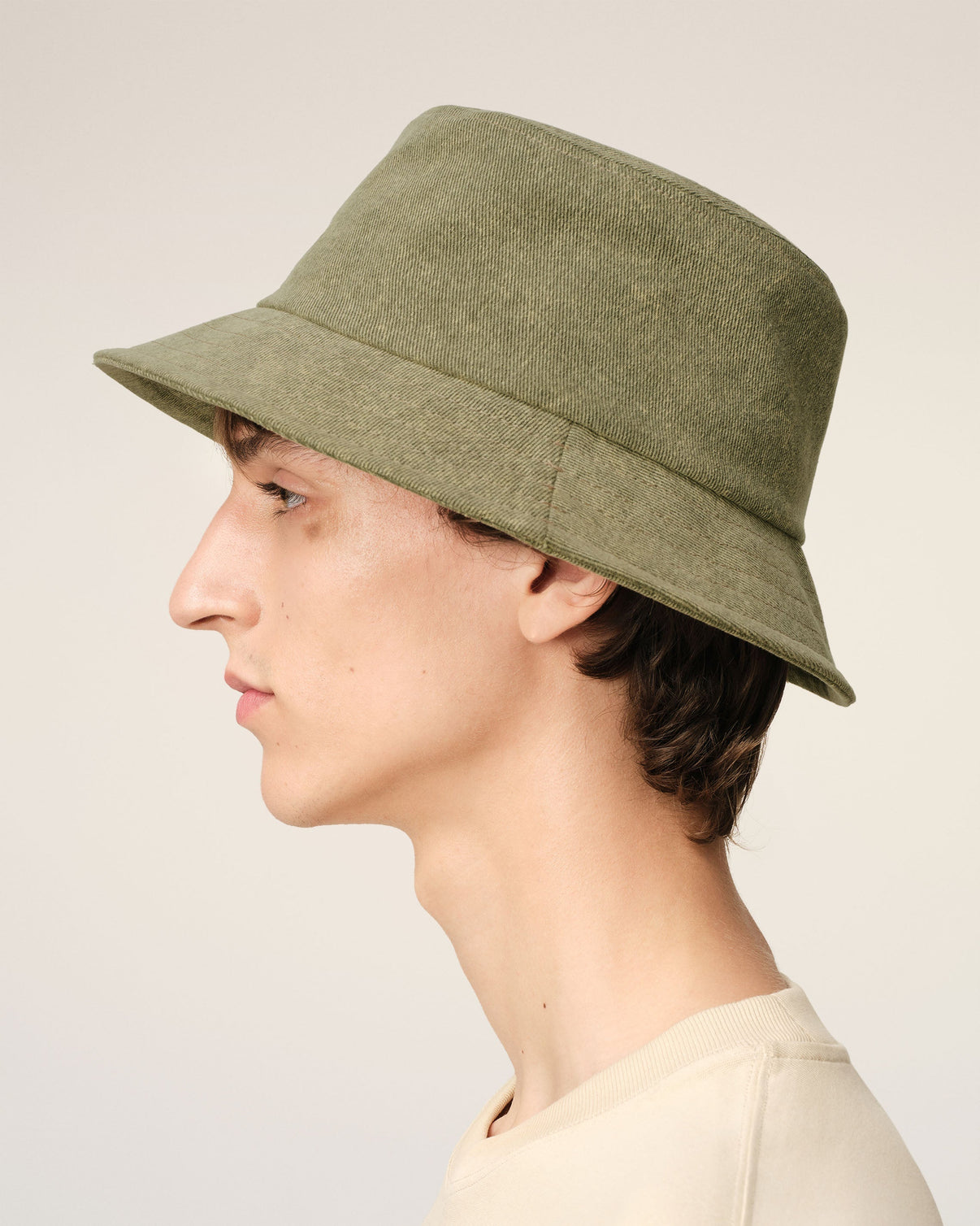 Green Cotton Embroidery Bucket Hat
