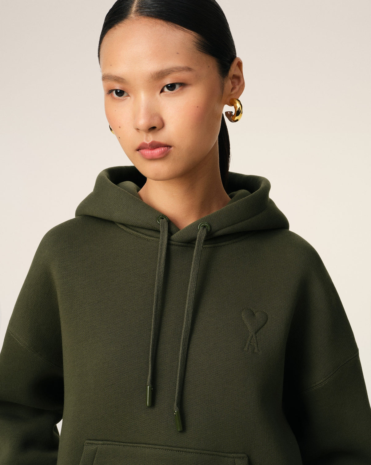 Green Cotton Hoodie
