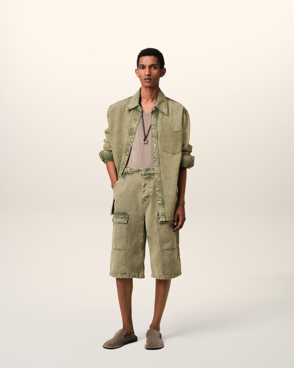 Green Cotton Overshirt