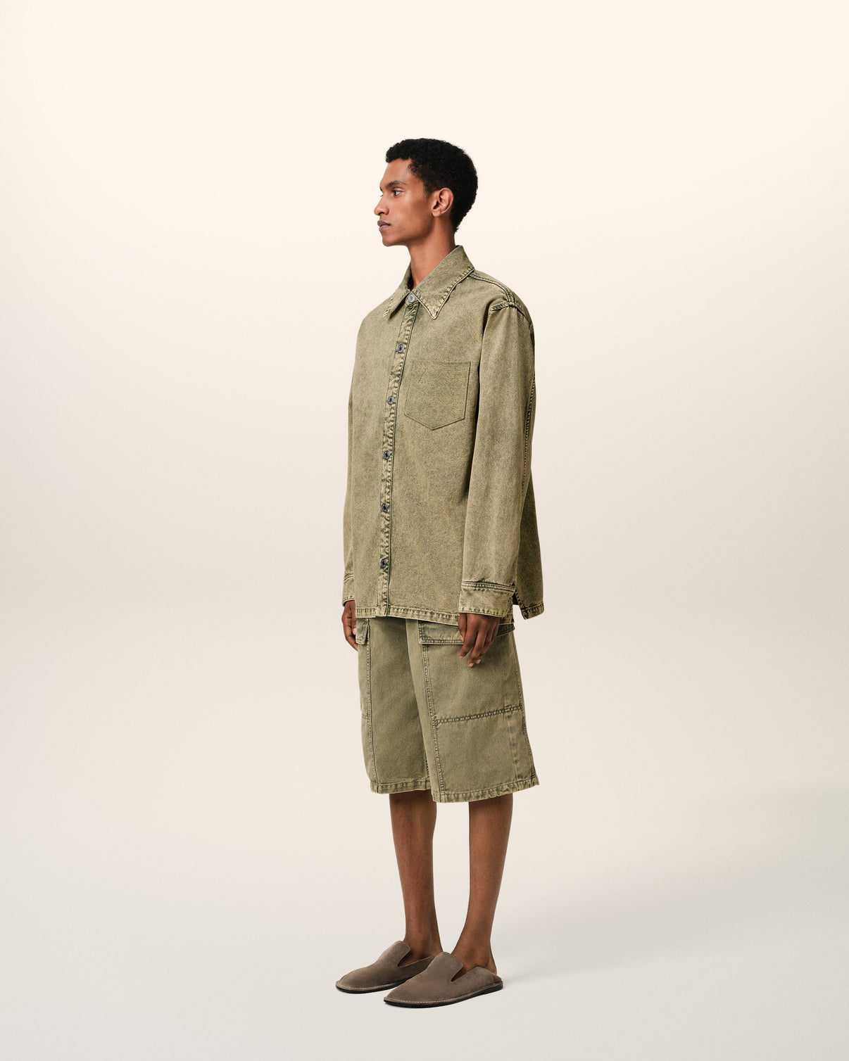 Green Cotton Overshirt