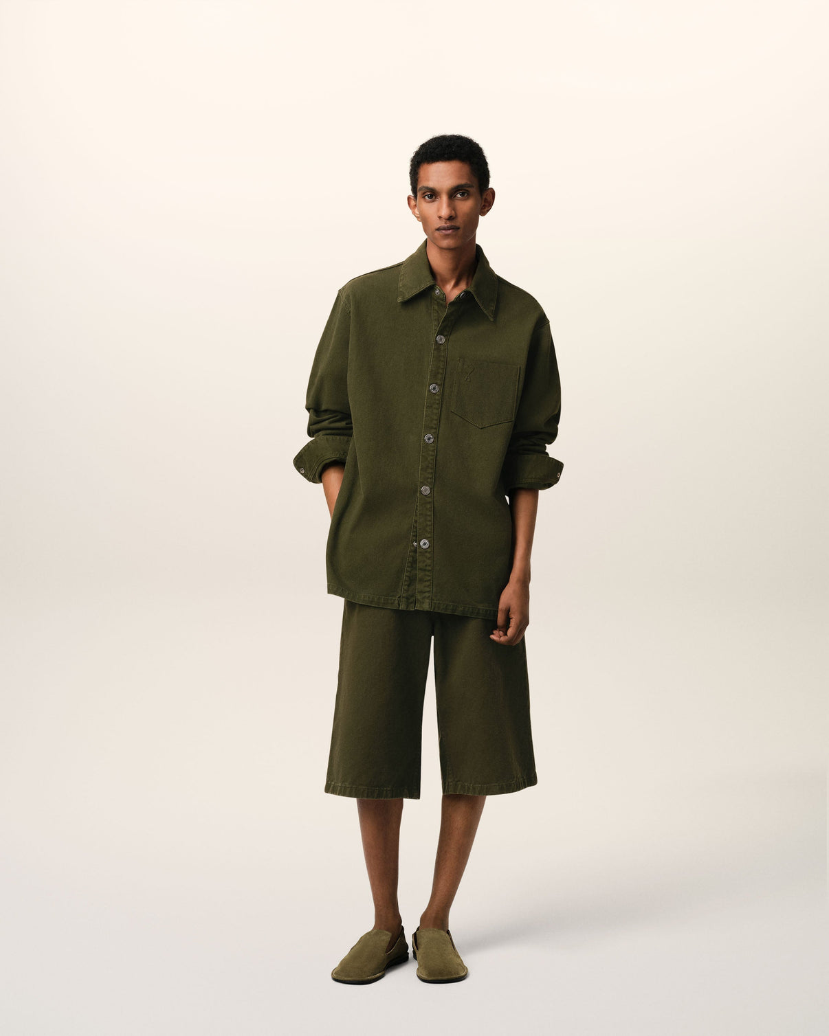 Green Cotton Overshirt