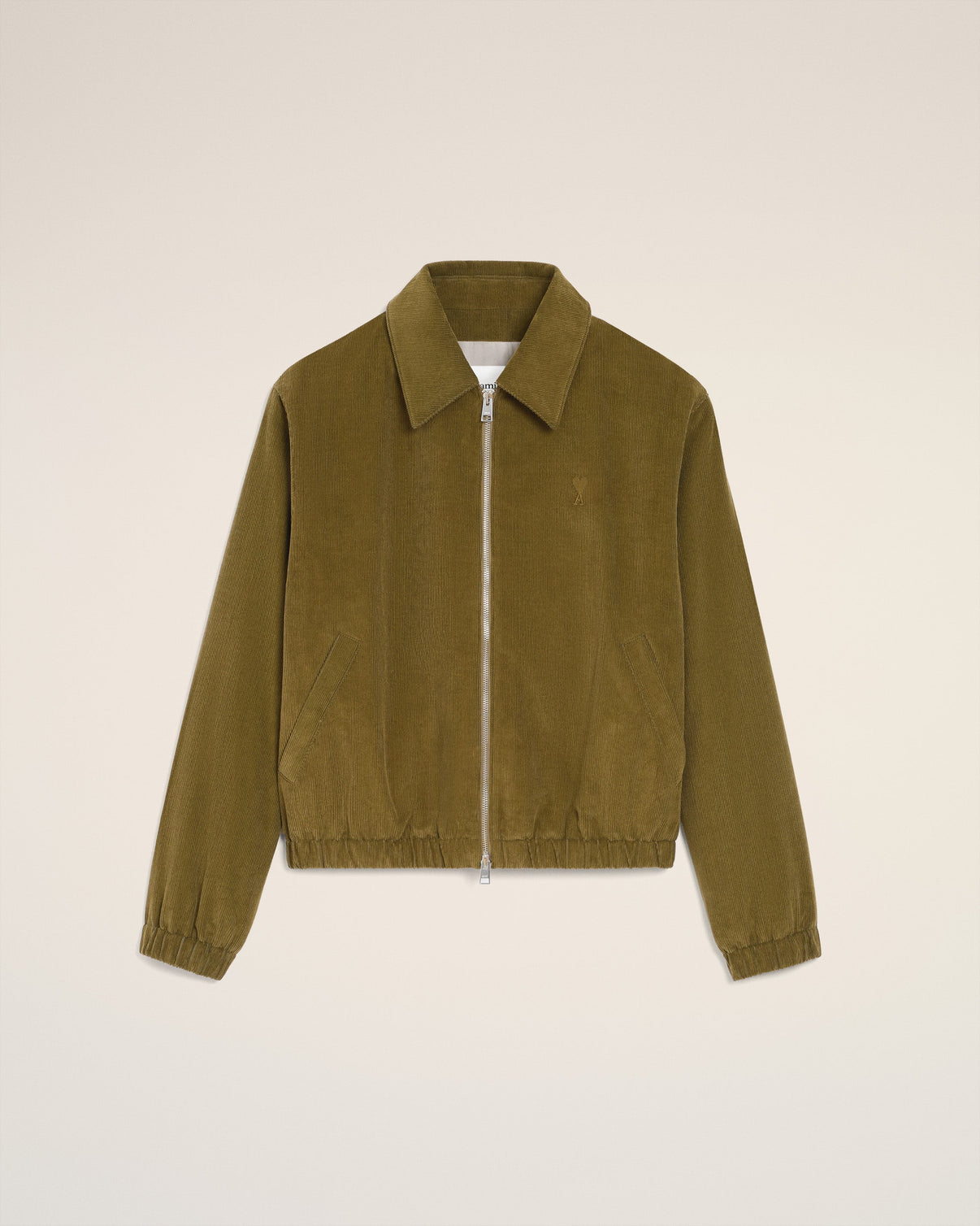 Green Cotton Padded Zipped Jacket