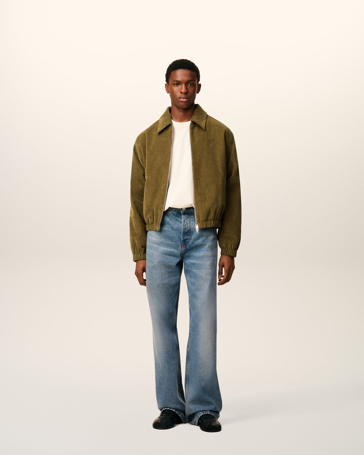 Green Cotton Padded Zipped Jacket