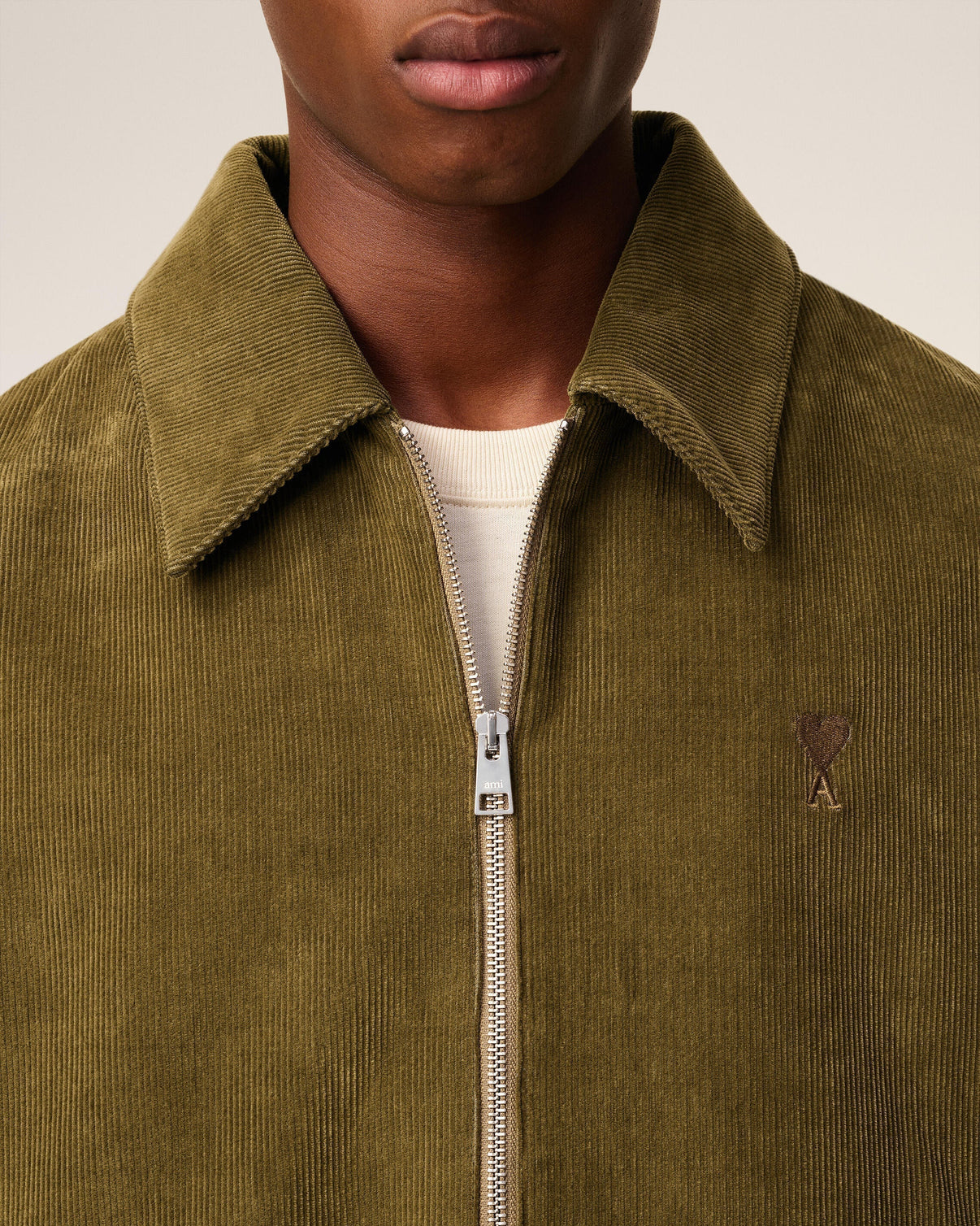 Green Cotton Padded Zipped Jacket