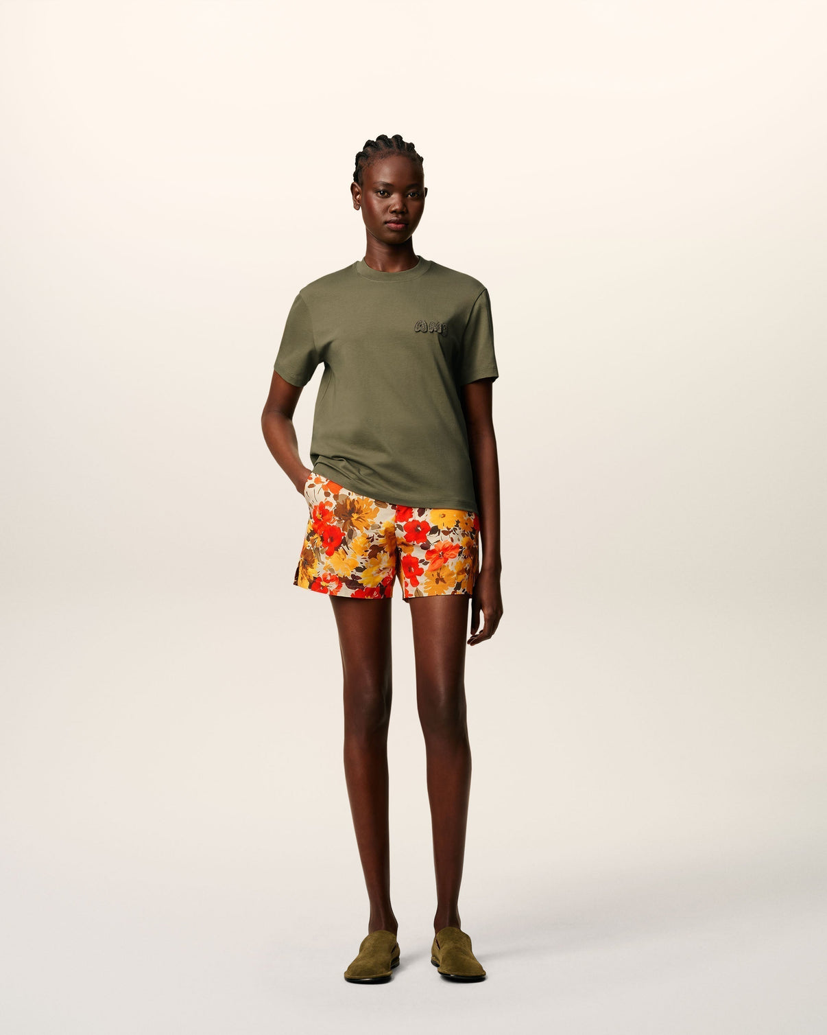 Green Cotton Patch T-Shirt