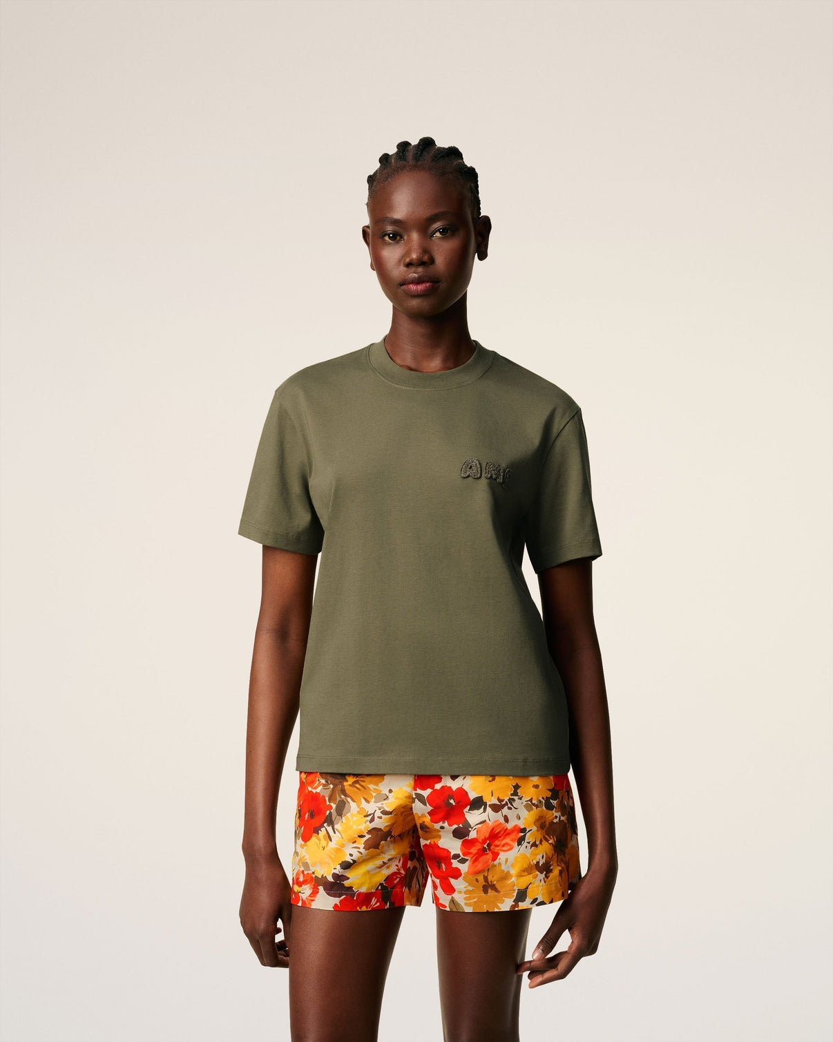 Green Cotton Patch T-Shirt