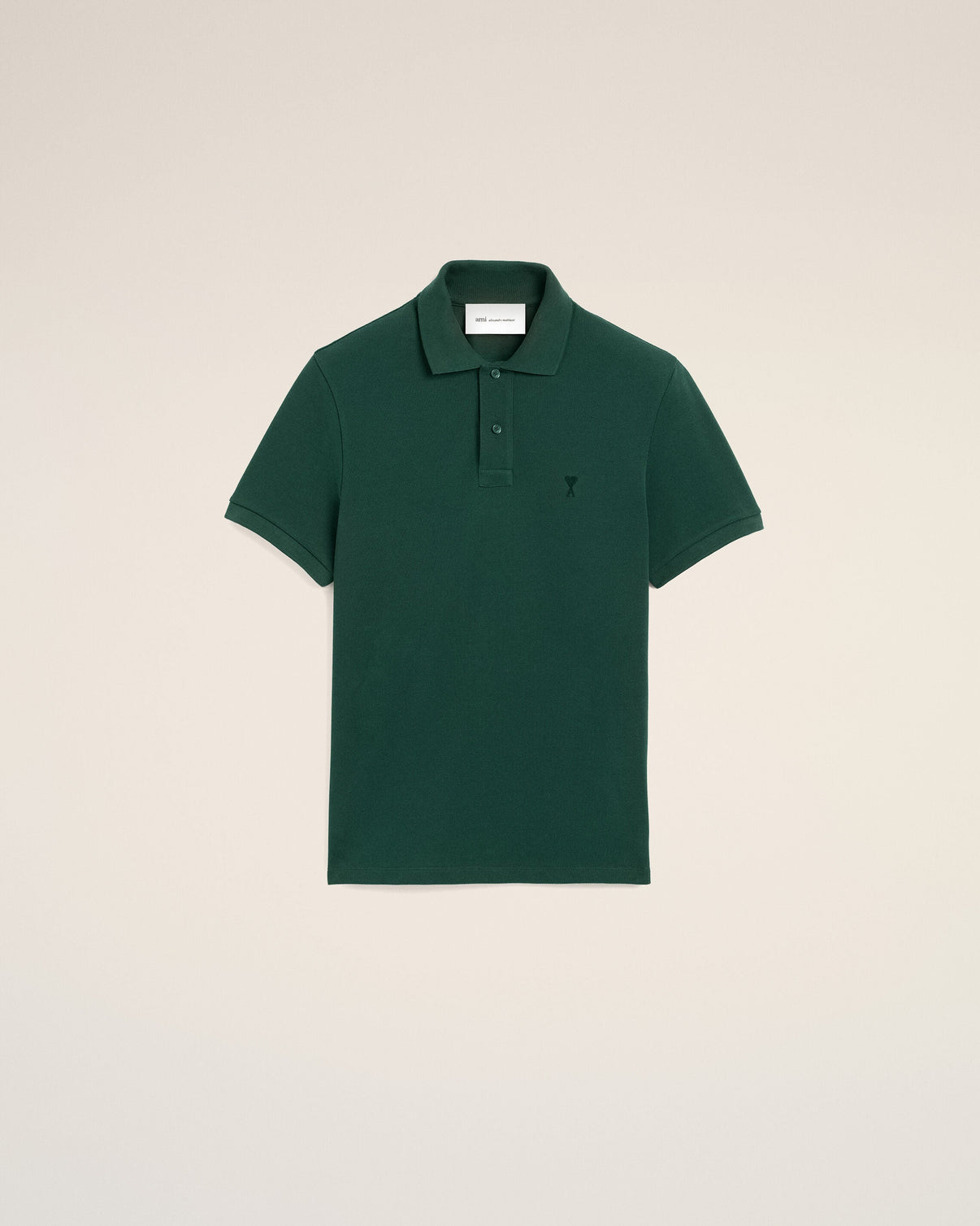 Green cotton polo with