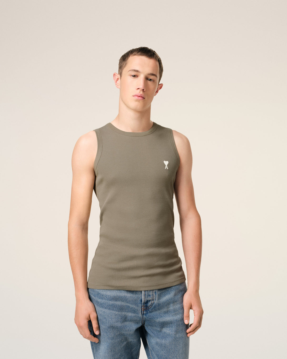 Green Cotton Rib Tanktop