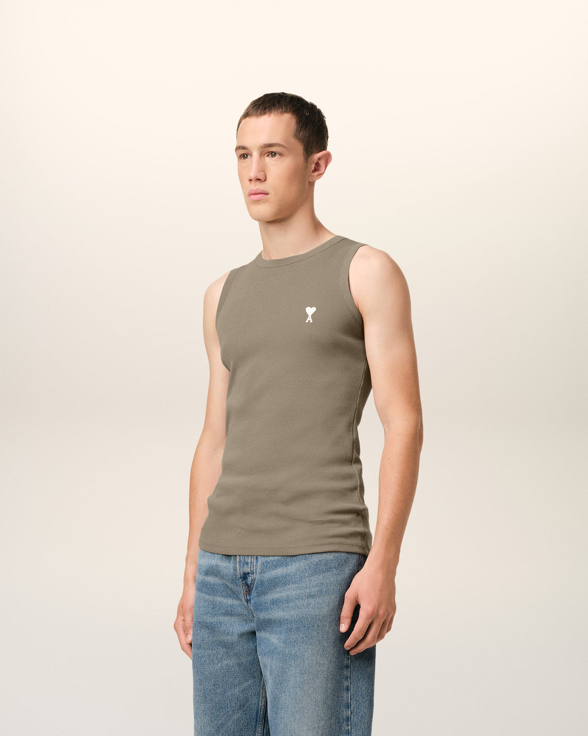 Green Cotton Rib Tanktop