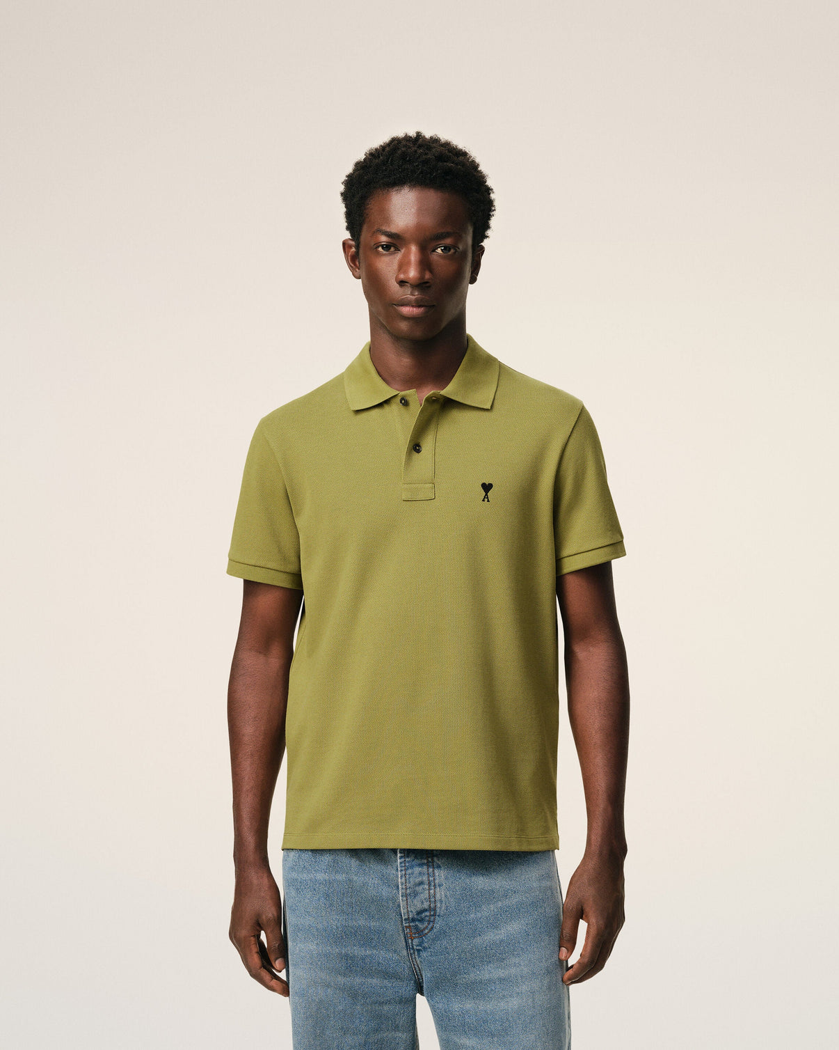 Green Cotton Short Sleeves Polo Shirt