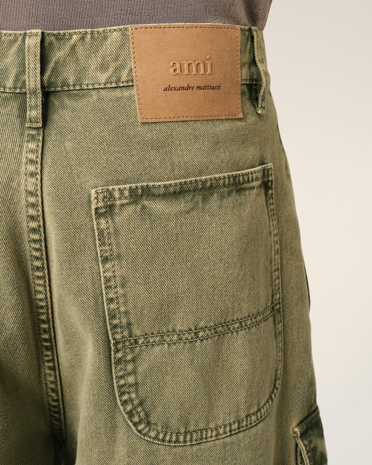 Green Cotton Wide Fit Cargo Bermuda Short