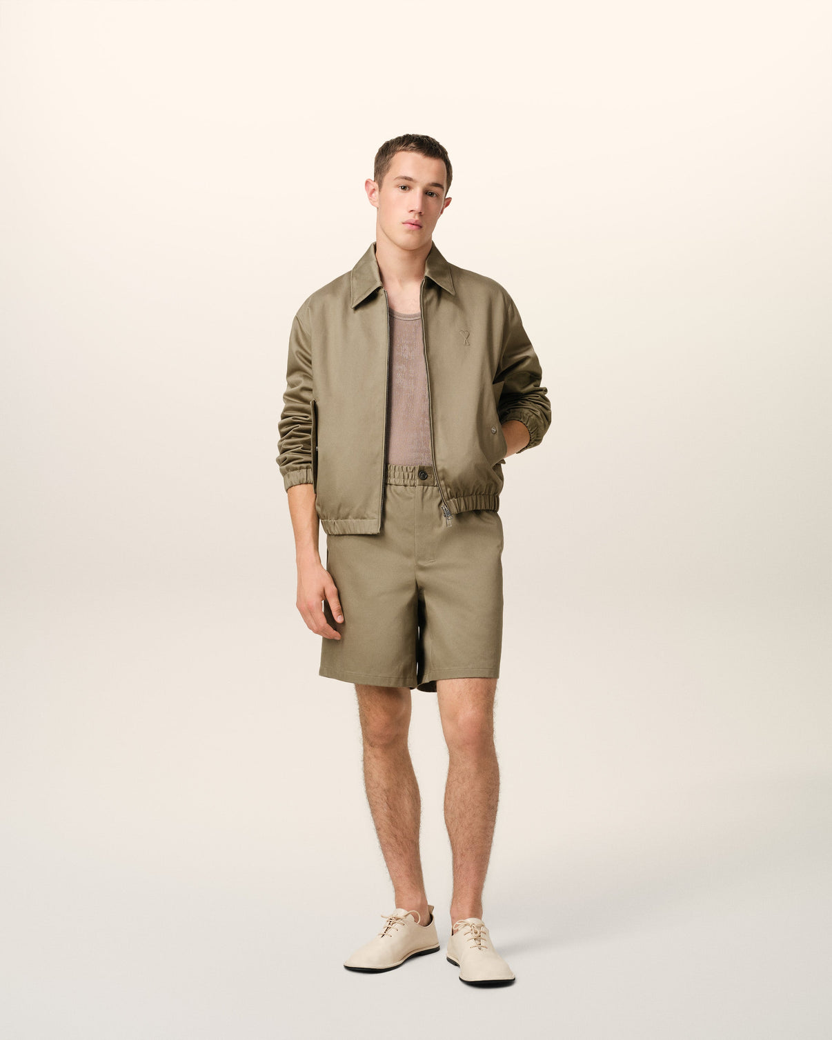 Green Cotton Zipped Jacket