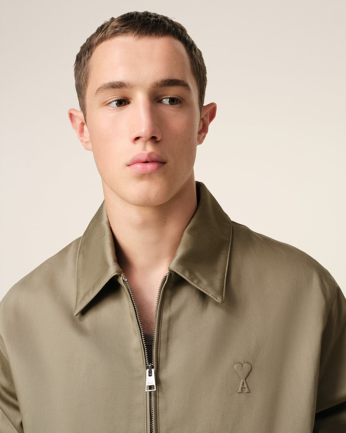 Green Cotton Zipped Jacket