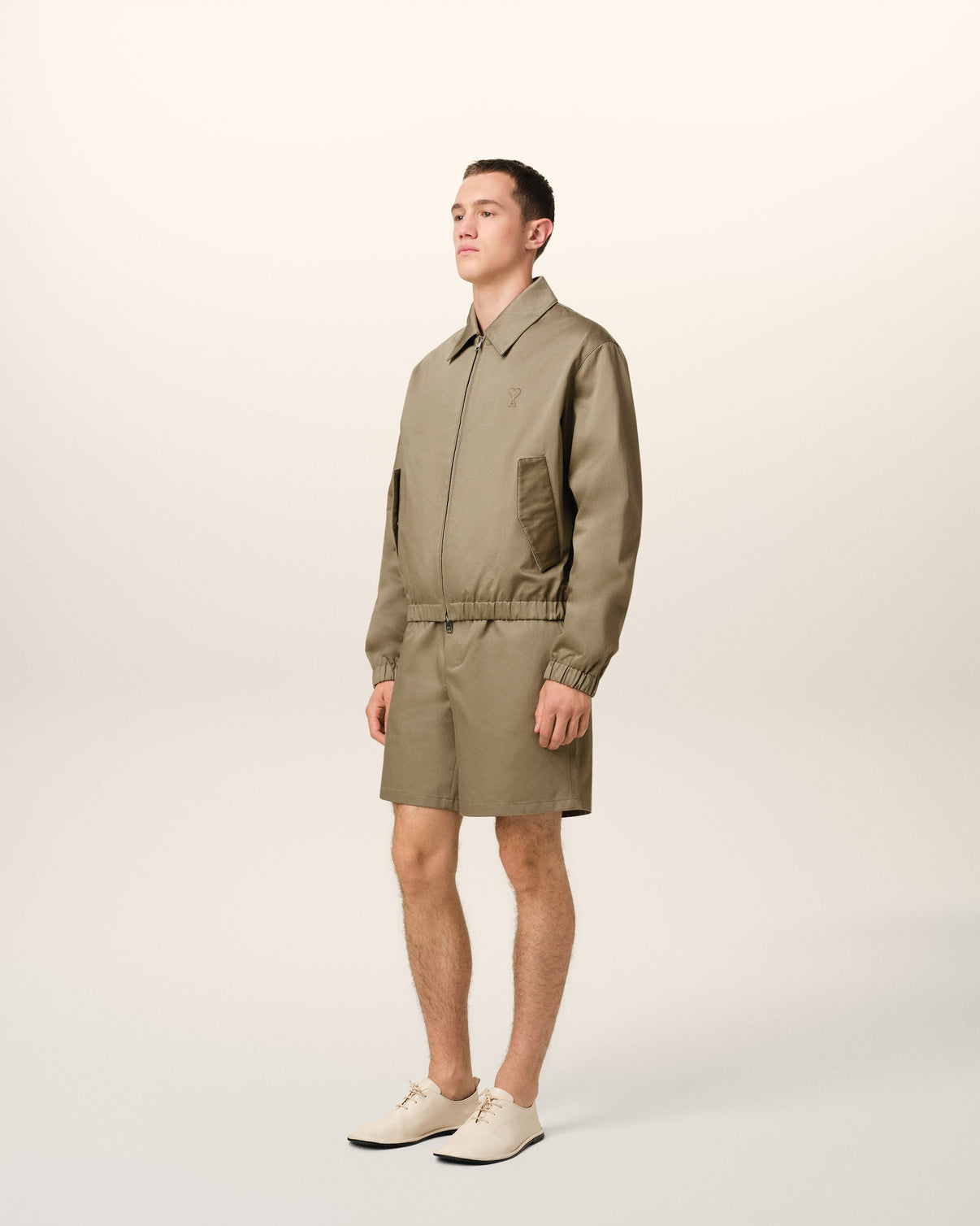 Green Cotton Zipped Jacket