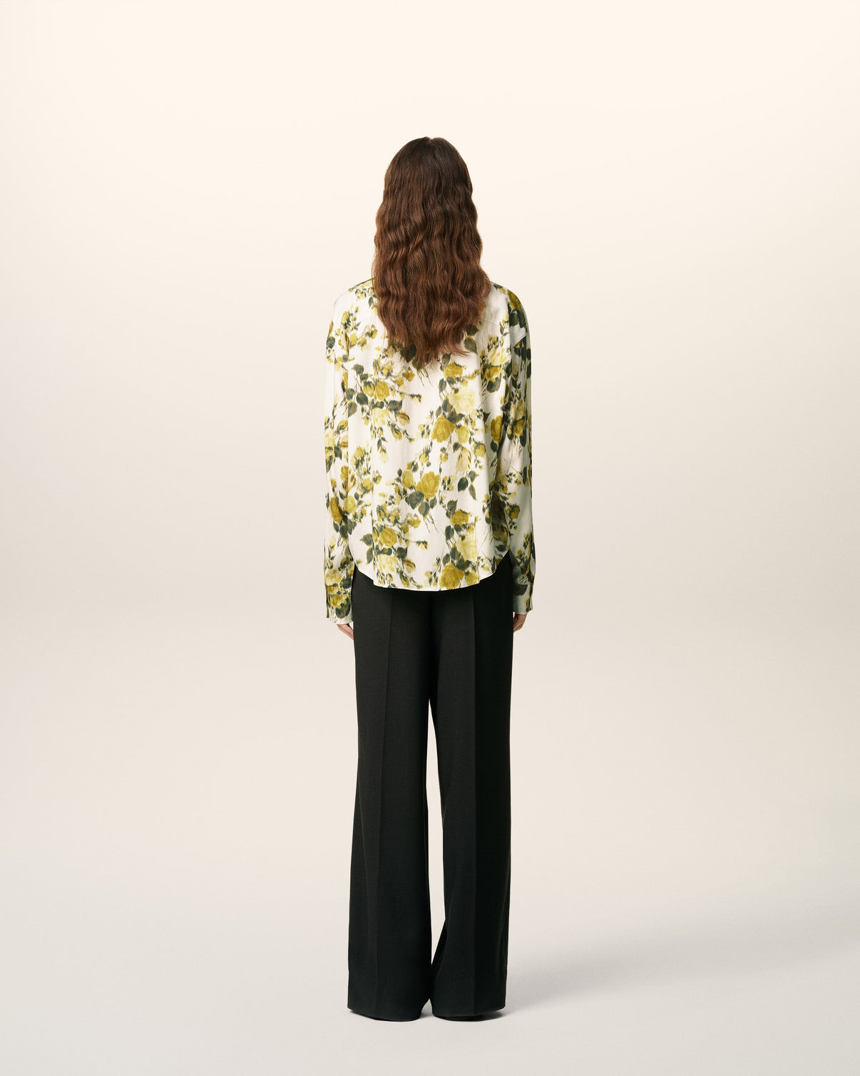 Green Flower Printed Boxy Shirt