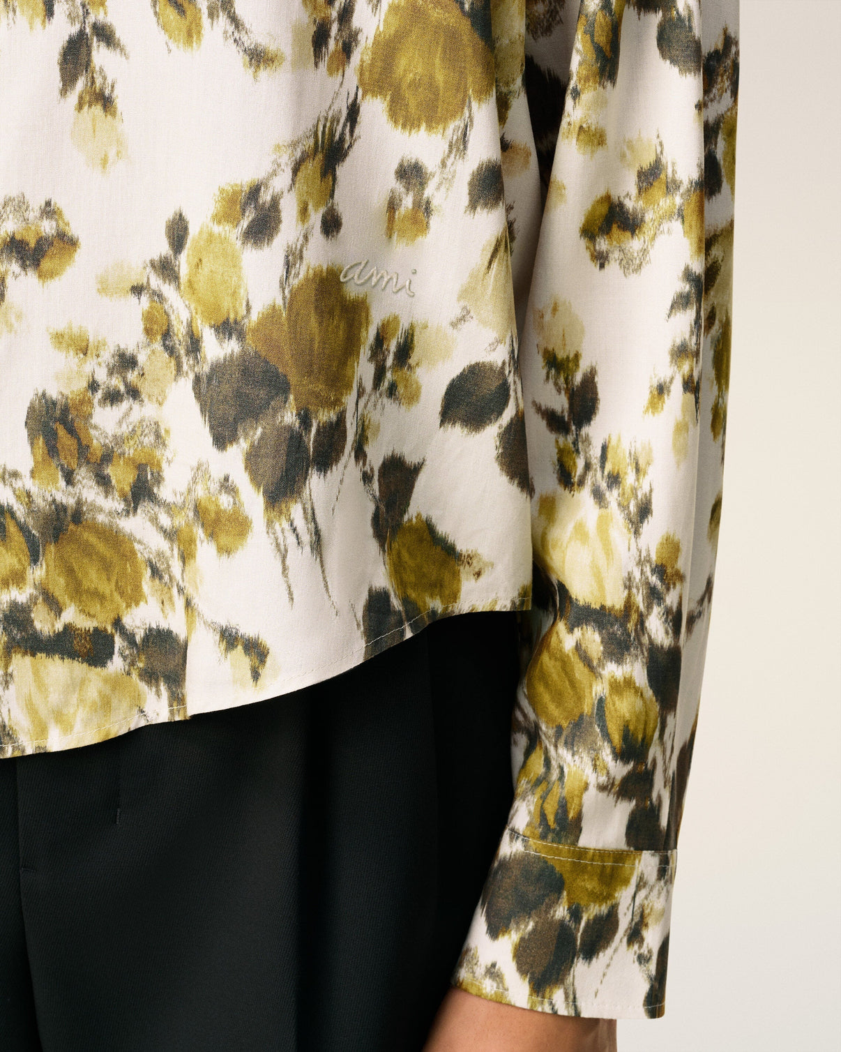 Green Flower Printed Boxy Shirt