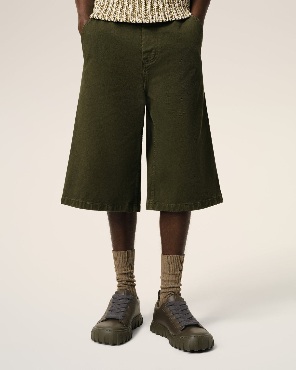 Green Leather Low Top Tempo Sneakers