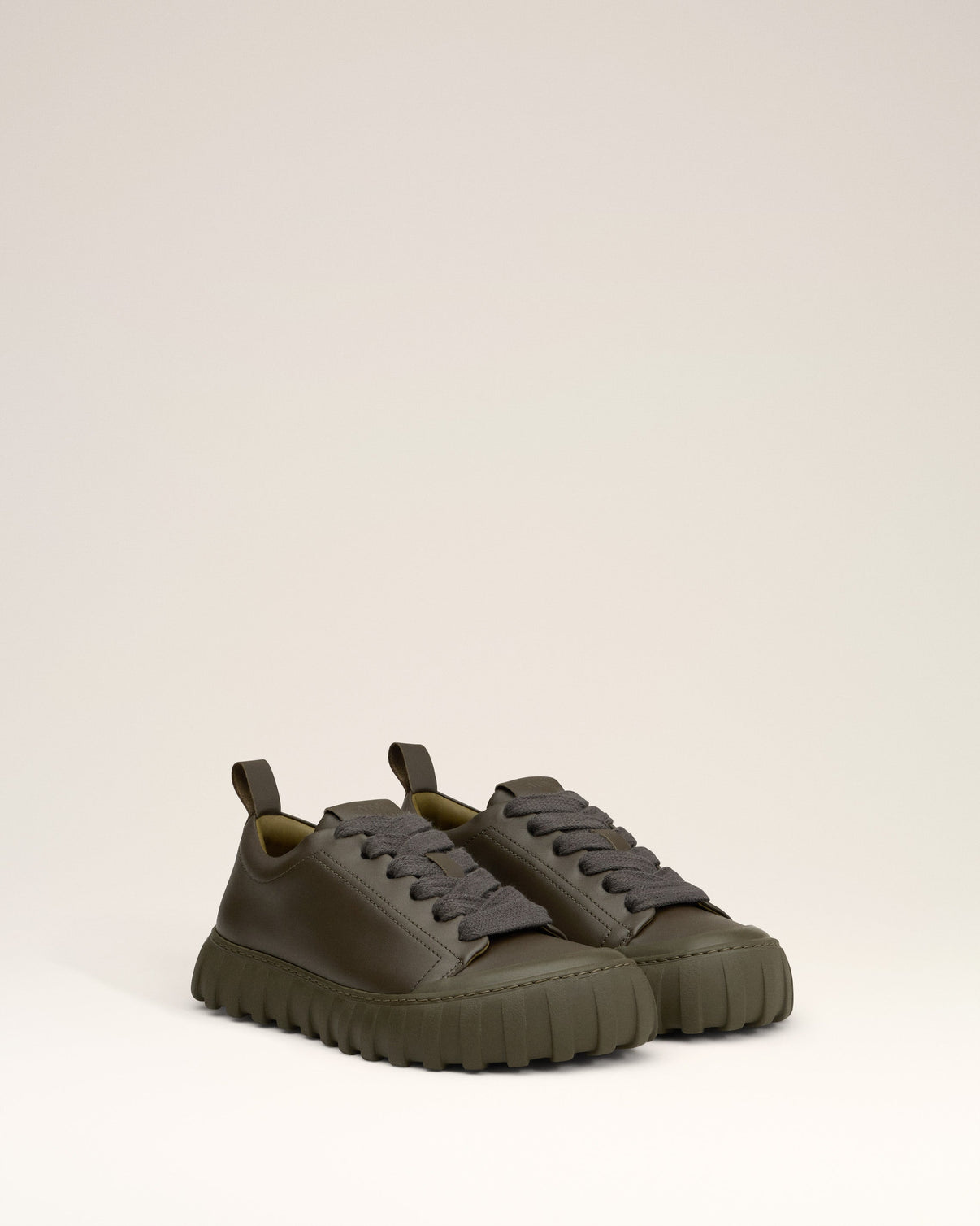 Green Leather Low Top Tempo Sneakers