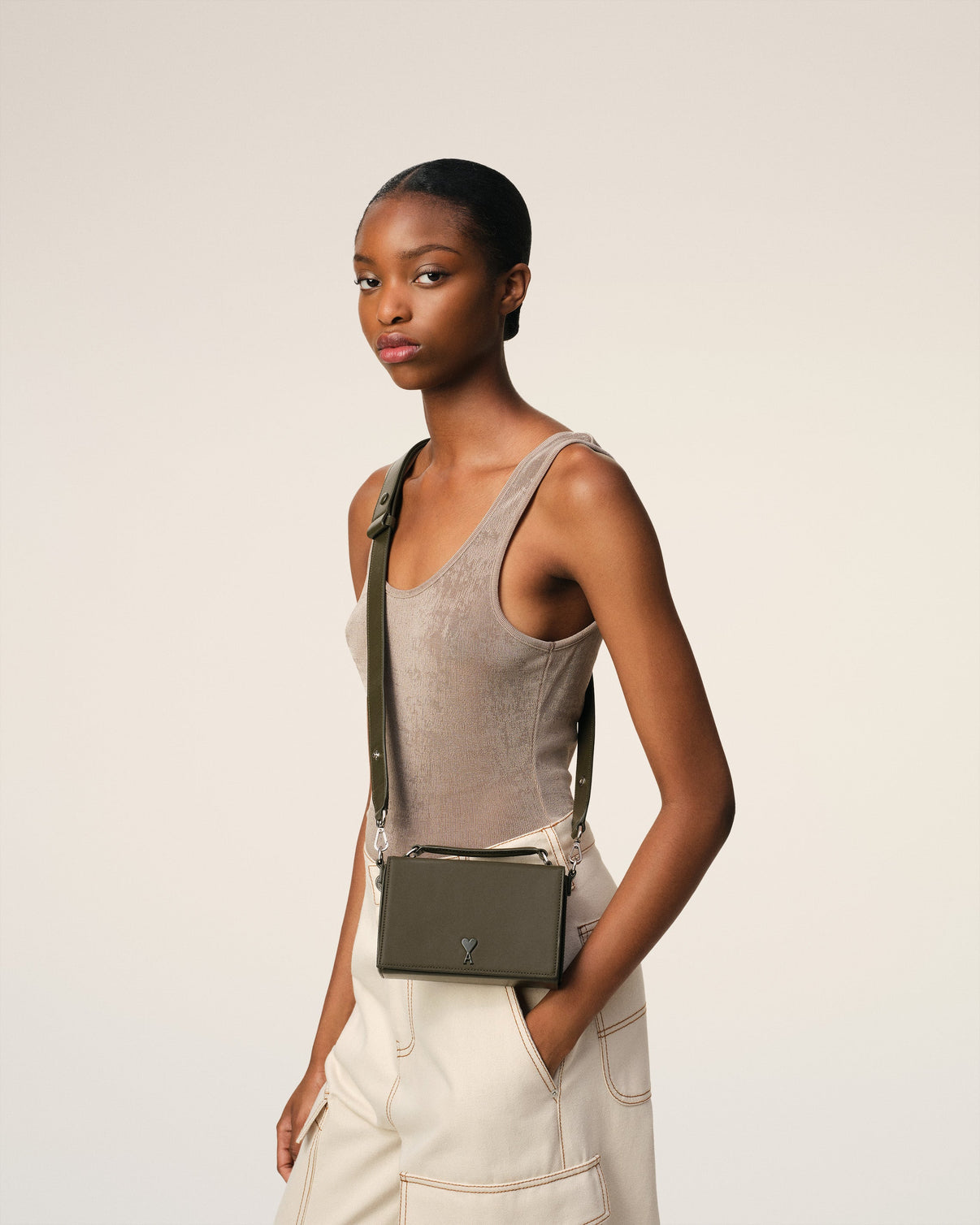 Green Leather Lunch Box Bag