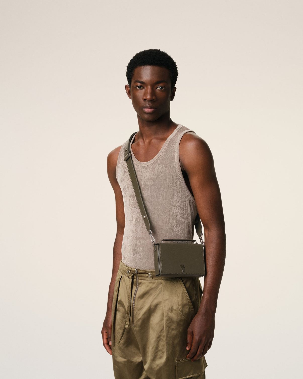 Green Leather Lunch Box Bag