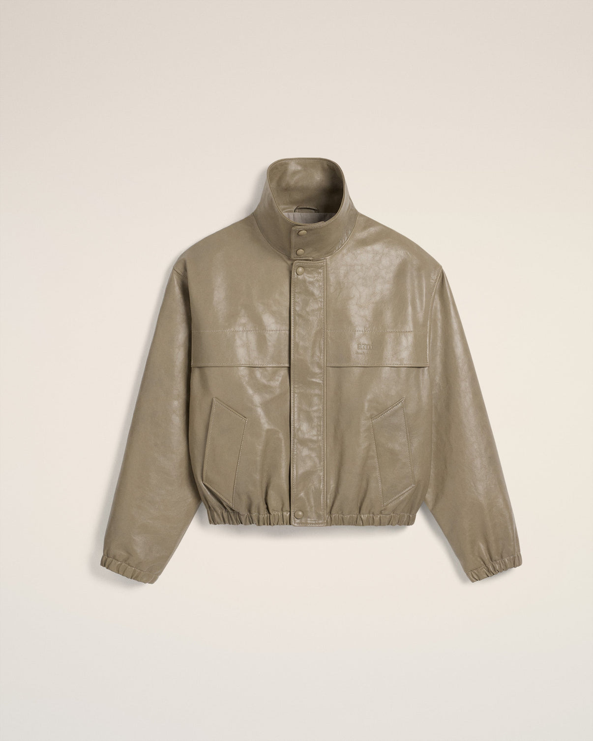 Green Leather Zipped Jacket