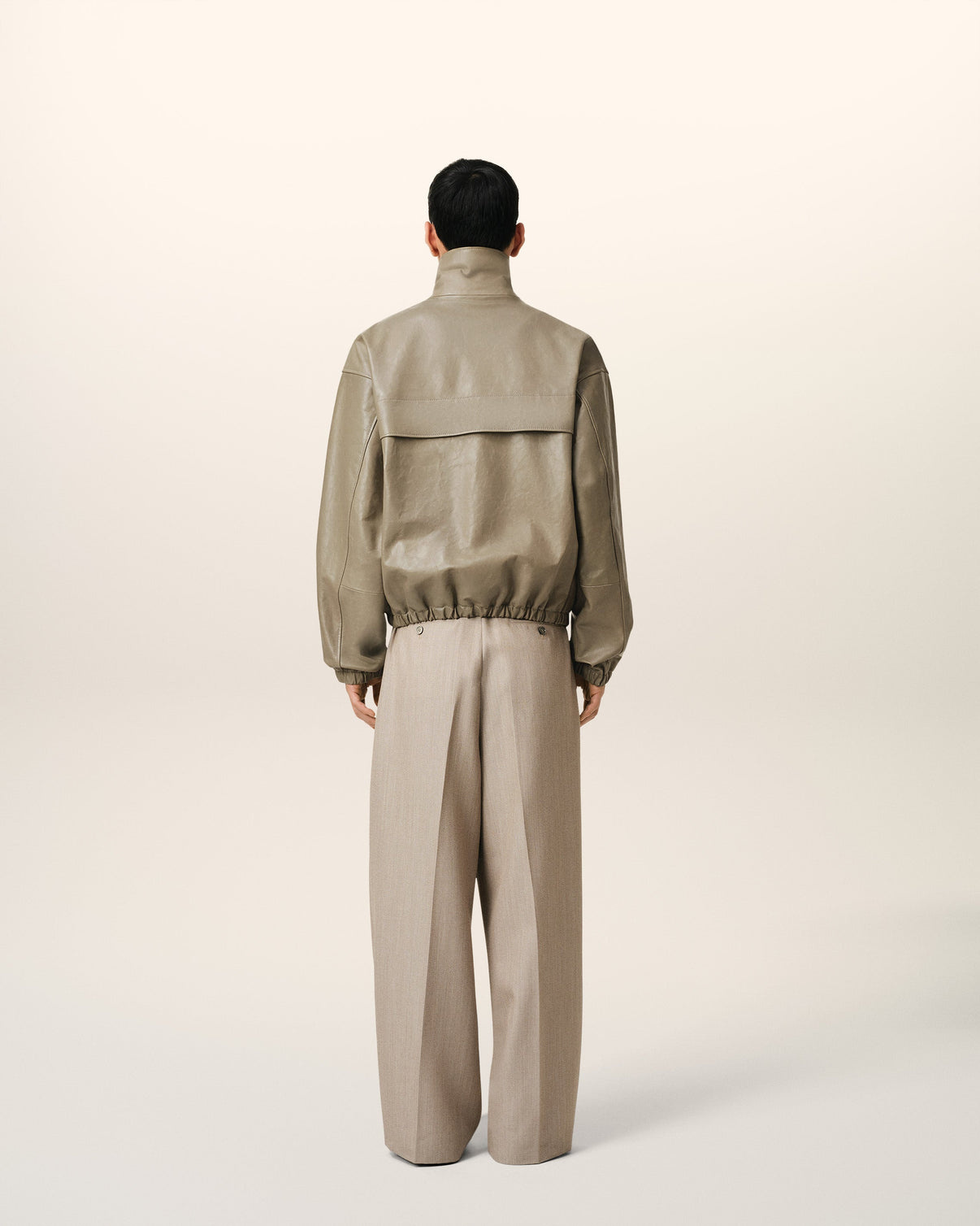 Green Leather Zipped Jacket
