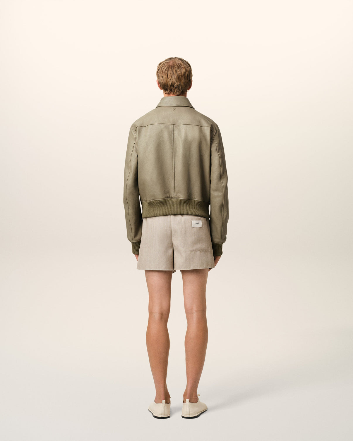 Green Leather Zipped Jacket
