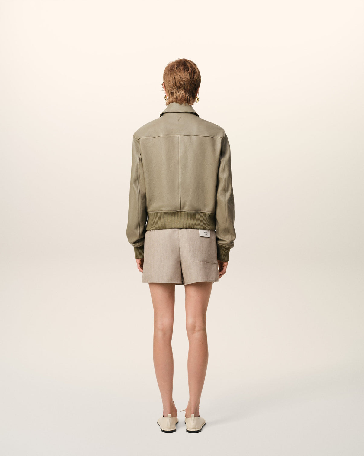 Green Leather Zipped Jacket
