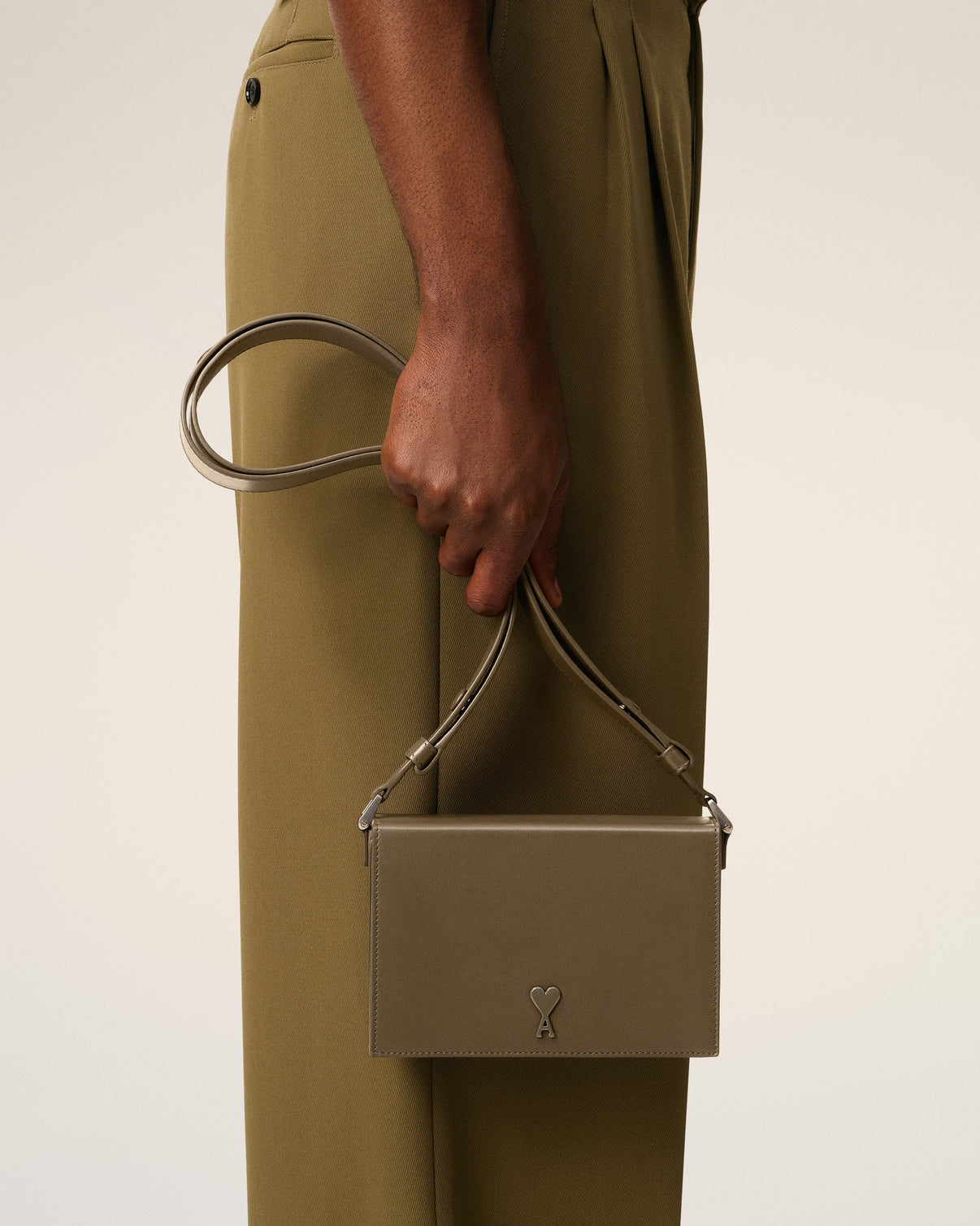 Green Smooth Leather Lunch Box Bag