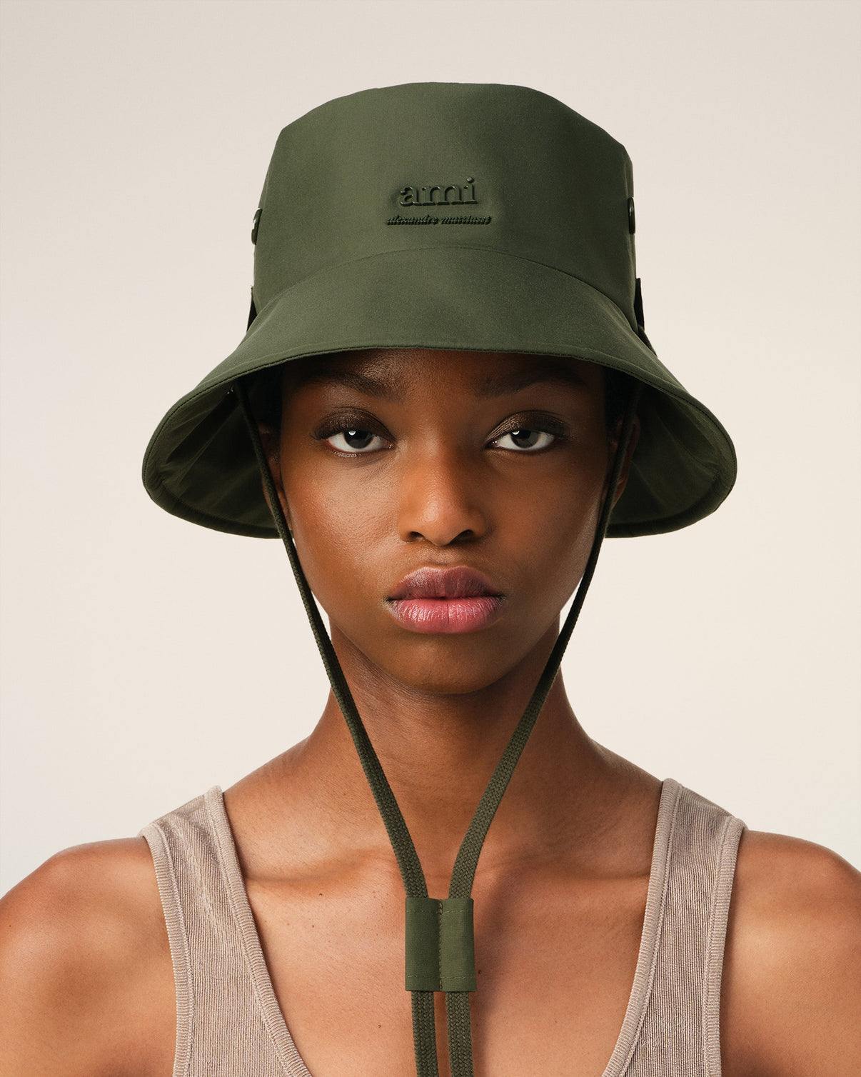 Green Water-repellent String Bucket Hat