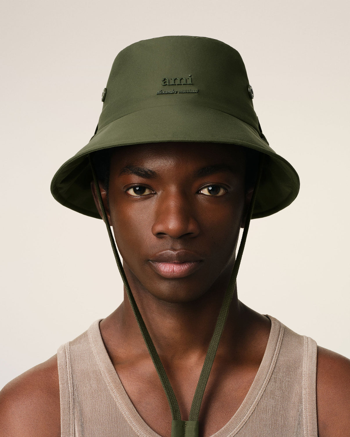 Green Water-repellent String Bucket Hat