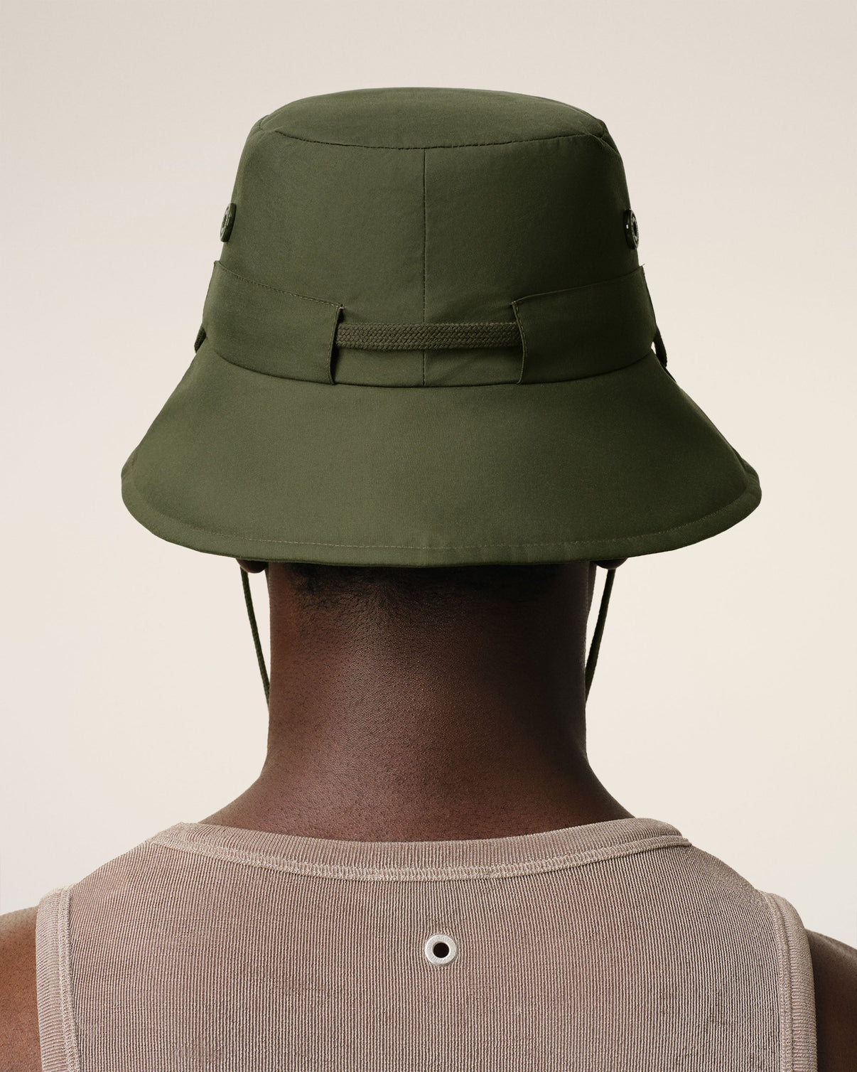 Green Water-repellent String Bucket Hat