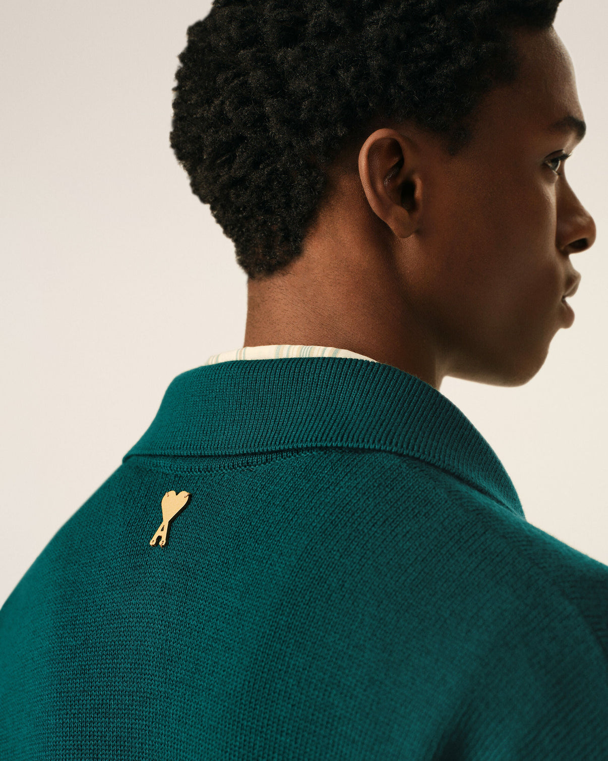 Green Wool And Cotton Boxy Polo