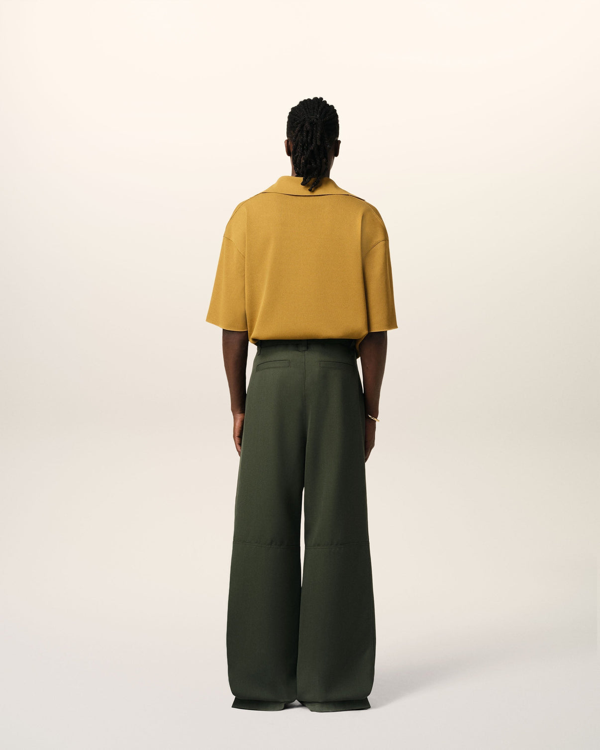 Green Wool Cargo Trousers